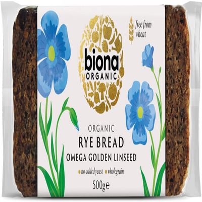 Biona Rye Omega 3 Golden Linseed Organic Bread, 500g