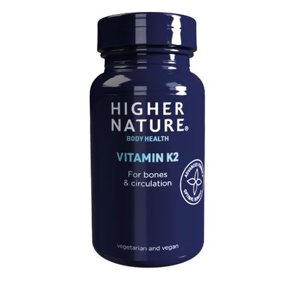 Higher Nature - Vitamin K2 One A Day - Bone & Cardio Support - Vitamin K2 MK7 - Gluten Free - SOYA Free - Vegan & Vegetarian Tablets - 30 Tablets