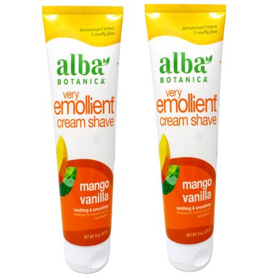 Alba Botanica: Very Emollient Cream Shave Mango Vanilla, 8 oz (2 pack)