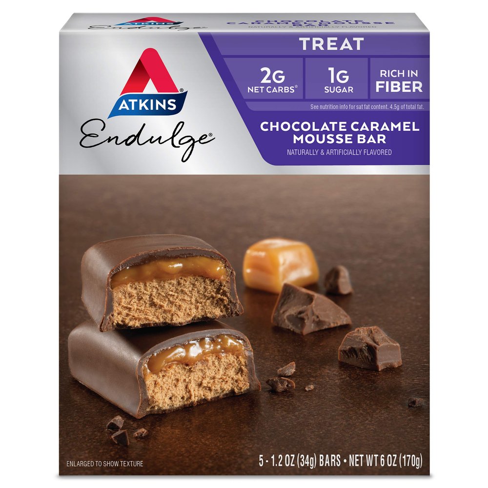 Chocolate Caramel Mousse Bar, 5 Bars, 1.2 oz (34 g) Per Bar