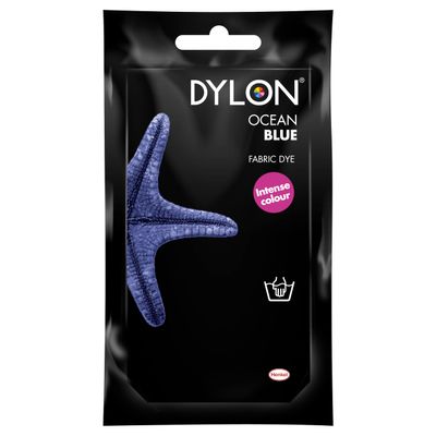 DYLON Hand Dye, Fabric Dye Sachet for Clothes, Soft Furnishings and Projects, 50 g - Ocean Blue