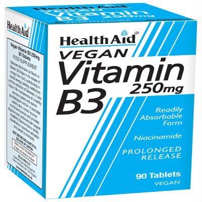 HealthAid Vitamin B3 (Niacinamide) 250mg - Prolong Release - 90 Tablets
