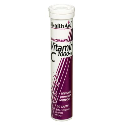 HealthAid Vitamin C 1000mg - Effervescent (Blackcurrant Flavour) - 20 Tablets