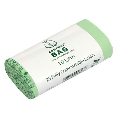 10 Litre Food Waste Cornstarch Kitchen Caddy Liner 100% Biodegradable & Compostable