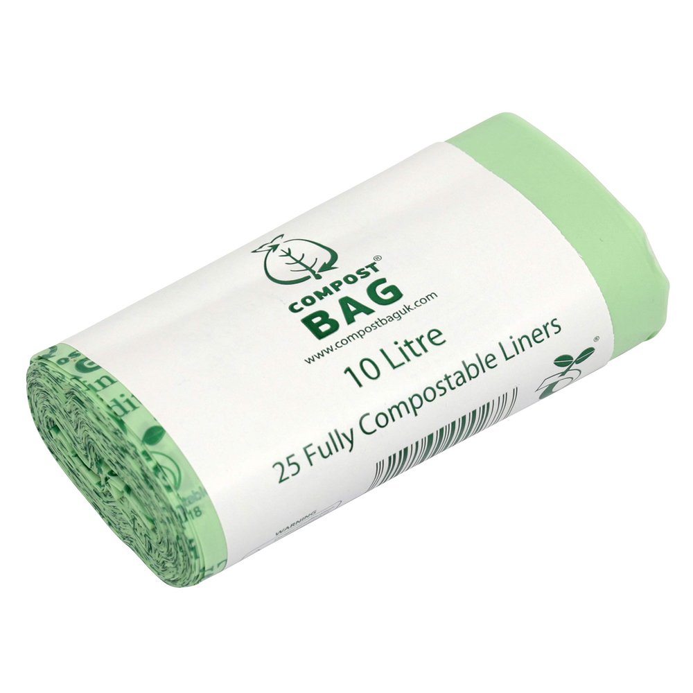 10 Litre Food Waste Cornstarch Kitchen Caddy Liner 100% Biodegradable & Compostable