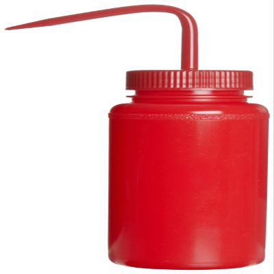 Bel-Art F11651-0016 Red Polyethylene Wash Bottle with Polypropylene Cap, 500mL Capacity, 53mm Closure, Pack of 6