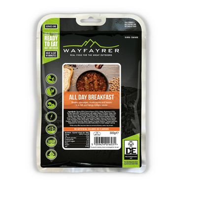 Wayfayrer All Day Breakfast 300g Ready to Eat, Hot or Cold, Meal Pouch Recommended for Duke of Edinburgh's Award Expeditions, Camping, Hiking, Fishing and Outdoor Adventures