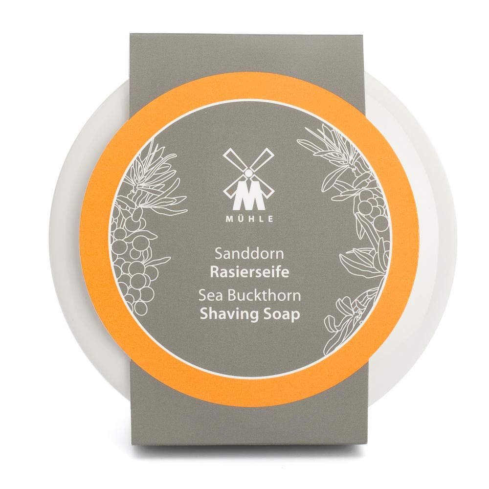 MHLE SHAVE CARE Porcelain Dish incl. Shaving Soap 65g (Sea Buckthorn)