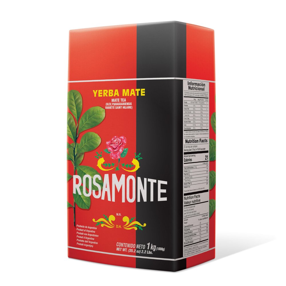 Yerba Mate Rosamonte with stems ,1 kg (Pack of 1)