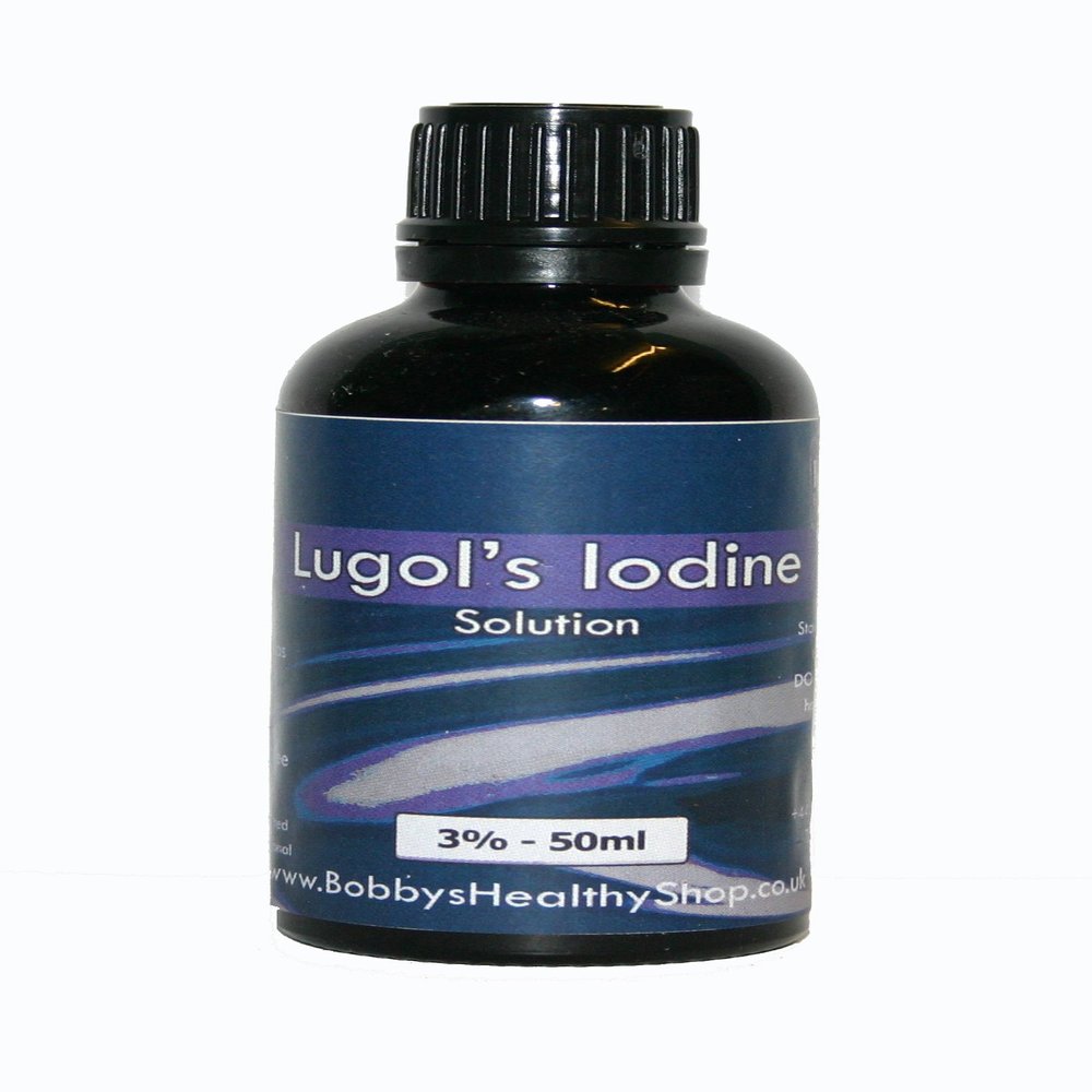 Lugol's Iodine 3% - 50ml - Glass Bottle with Dropper Insert