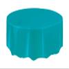 Unique Party 50123 - Round Teal Plastic Tablecloth, 7ft view 1