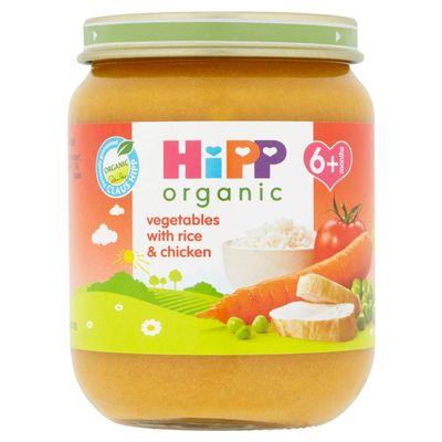 HiPP Organic Vegetables with Rice And Chicken Baby Food Jar 6+ Months, 125g