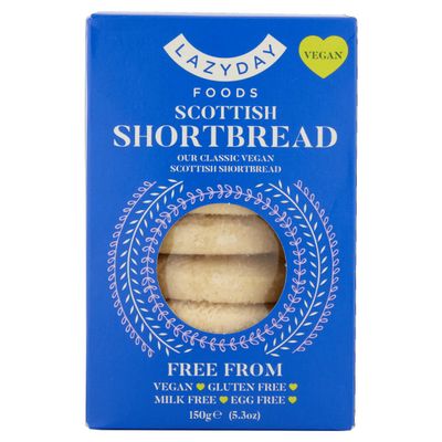 Lazy Day Foods | Scottish Shortbread | Vegan & Vegetarian Friendly - Gluten Free - Egg & Dairy Free | Hand Baked with Ideal Ingredients | 150g