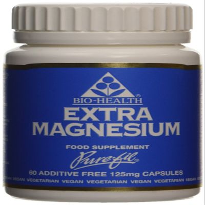 Bio-Health Extra Magnesium Food Supplement for General Health, Supports Normal Function of Nervous System, Beneficial for Bones and Muscular Function, Additive Free, 60 Capsules