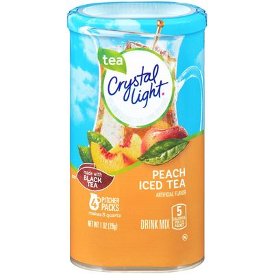 Crystal Light Peach Tea Drink Mix (8Quart), 1.0Ounce Packages (Pack of 4)
