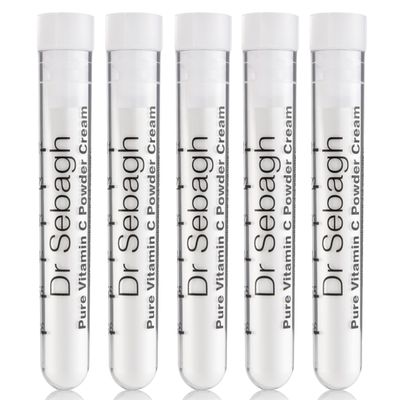 Dr Sebagh Vitamin C Powder Cream [Clinically Proven Radiance] Vitamin C Cream for Face Glow Boosting Skincare Vitamin C Cream for Dark Spots, Eye, Face & Acne (5 x1.95 g)