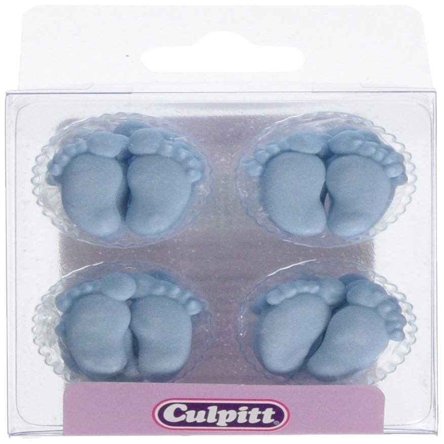12 BLUE FEET Sugar Cake Decorations (Pipings){Cupcake Toppers}