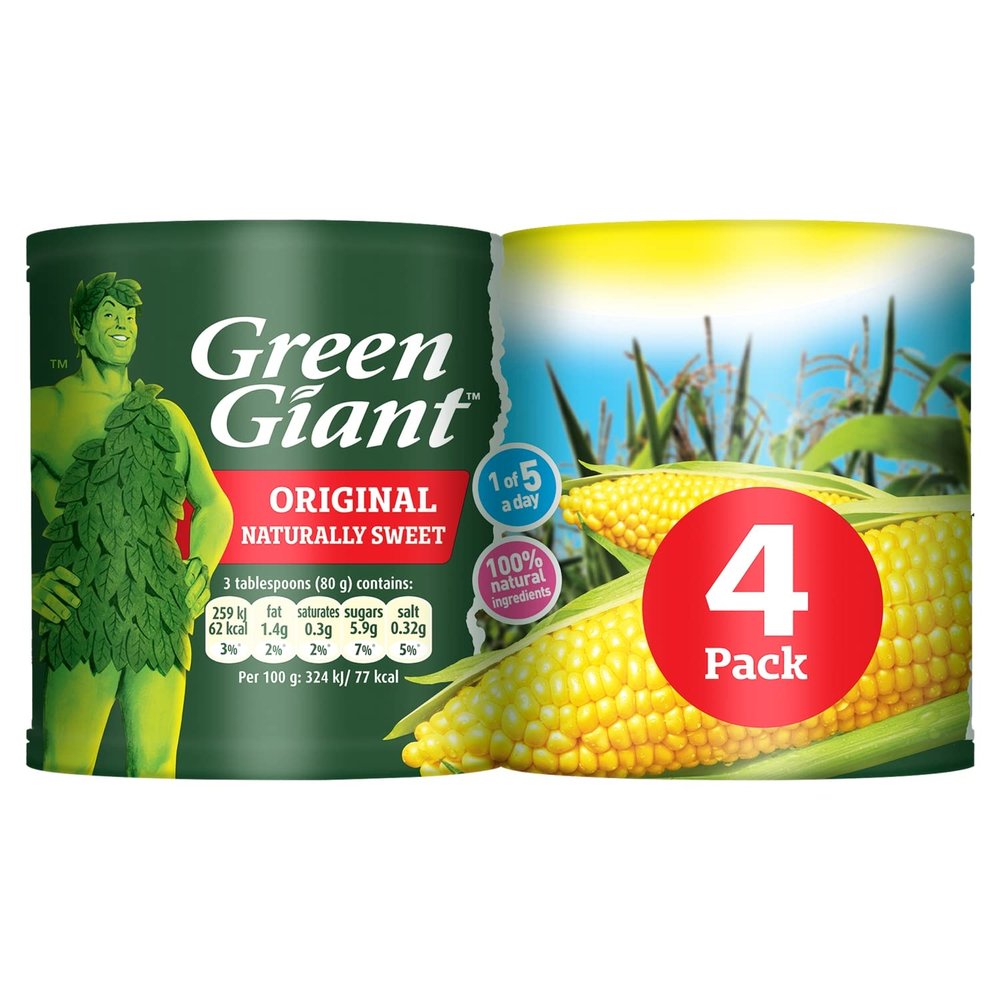 Green Giant Original Naturally Sweet Sweetcorn Niblets (Pack of 4)