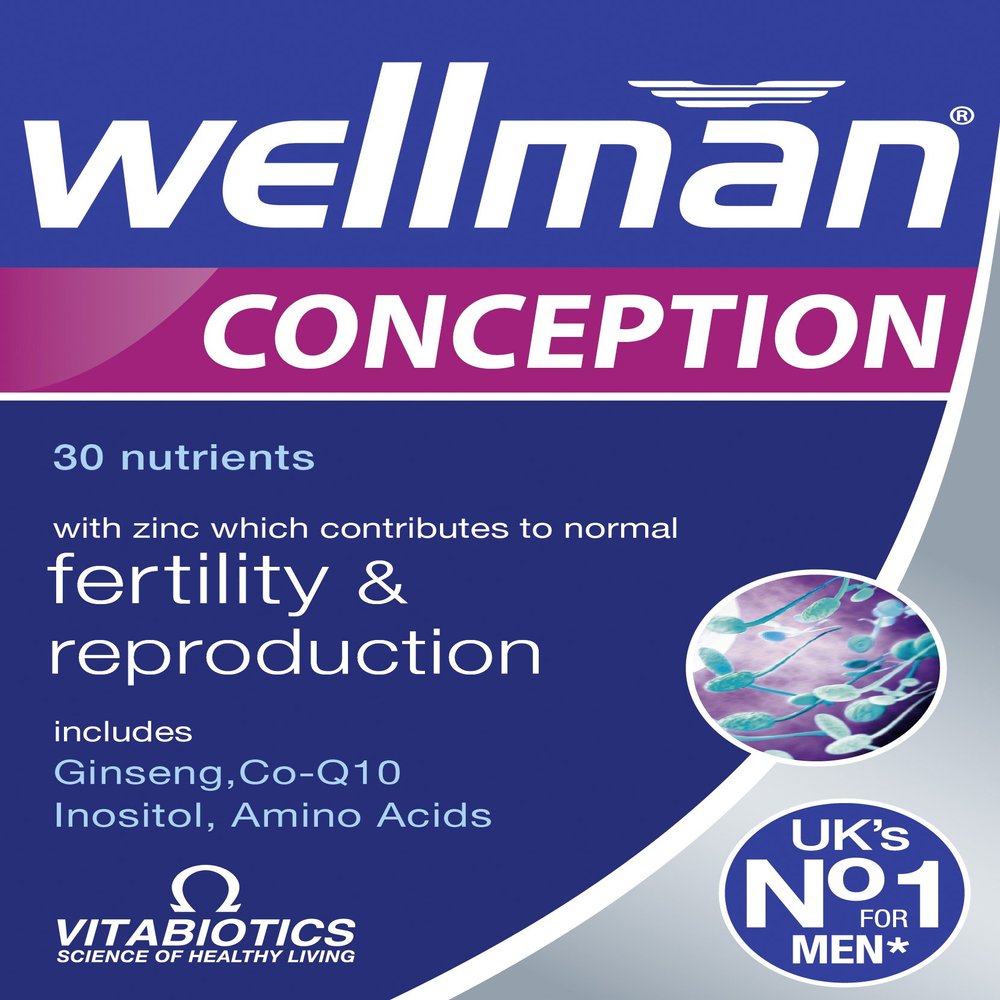 Wellman Multivitamin Tablets for Men, Conception and Fertility Support Tablets for Men, 30 Count (Pack of 1)