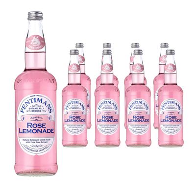 Fentimans Rose Lemonade - Botanically Brewed Lemonade made with Lemon Juice - Exquisitely Crafted & Refreshing Soft Drinks - Gluten-Free and Vegan Friendly Soft Drinks - 6 x 750ml Bottles