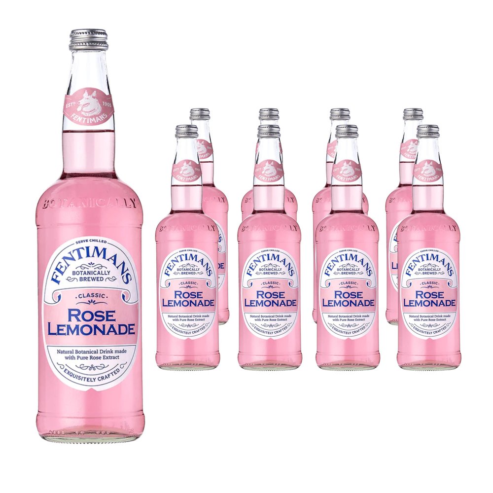 Fentimans Rose Lemonade - Botanically Brewed Lemonade made with Lemon Juice - Exquisitely Crafted & Refreshing Soft Drinks - Gluten-Free and Vegan Friendly Soft Drinks - 6 x 750ml Bottles