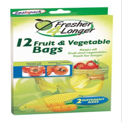 Sealapack Fresh For longer Fruit & Veg Bags 12 Pk, Green