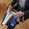 The Helping Hand Company Soxon Sock Aid - Fabric Sock Aid Tool and Stocking Applicator - Easy to Use Sock Puller Aid for Elderly, Disabled, Pregnant Women, Arthritis and Hip Recovery, White view 2