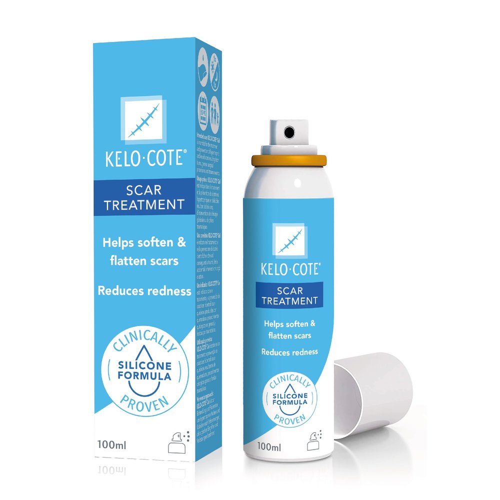 KELO-COTE Scar Spray 100ml  Silicone Scar Treatment - Clinically Proven to Reduce Raised Scars - Ideal for Surgical, Burn, and Keloid Scars - Old & New Scars