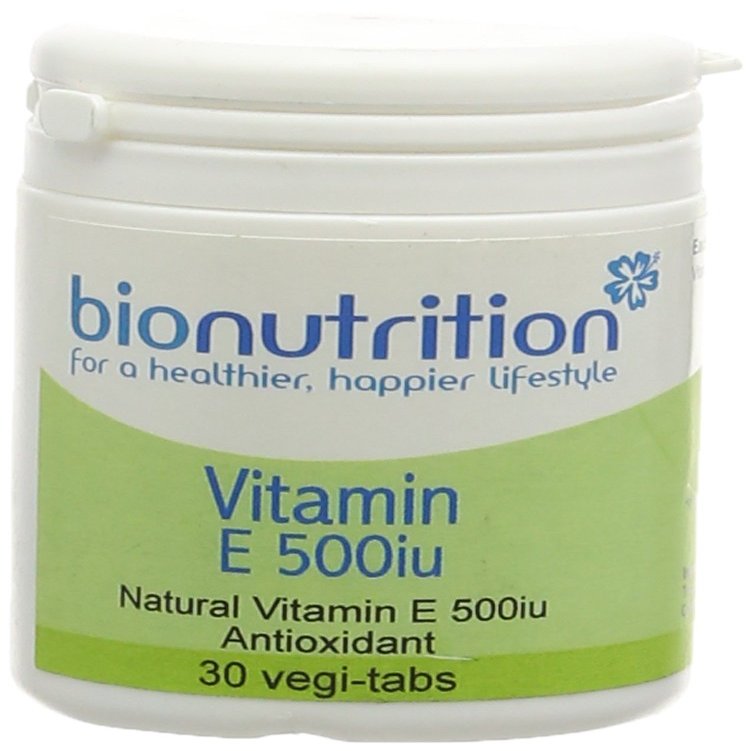 Bio Nutrition Vitamin E 500iu : Antioxidant Vitamin E Supplement : 30 vegi-tabs