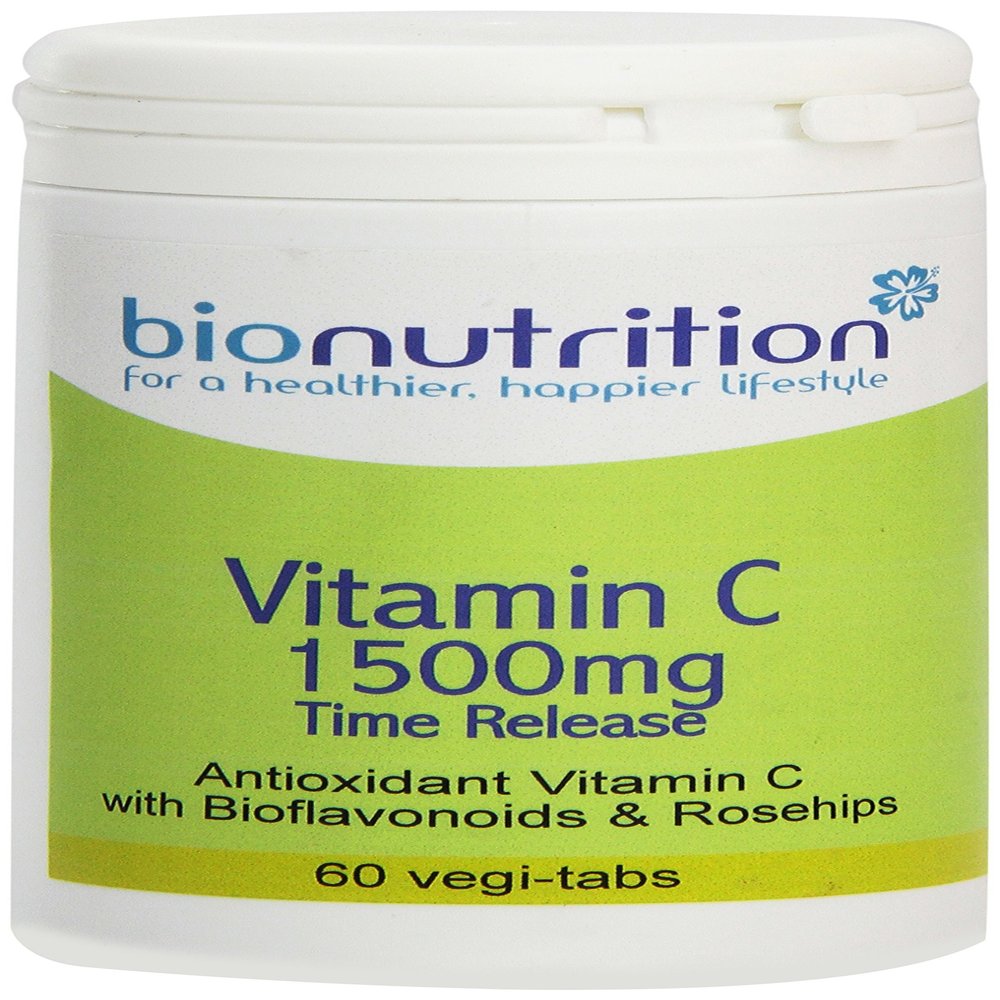 Bio Nutrition Vitamin C 1500mg Time Release - Antioxidant Vitamin C with Bioflavonoids - 60 vegi-tabs