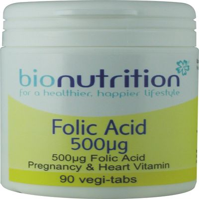 Bio Nutrition Folic Acid 500g : Women's health vitamin : 90 vegi-tabs