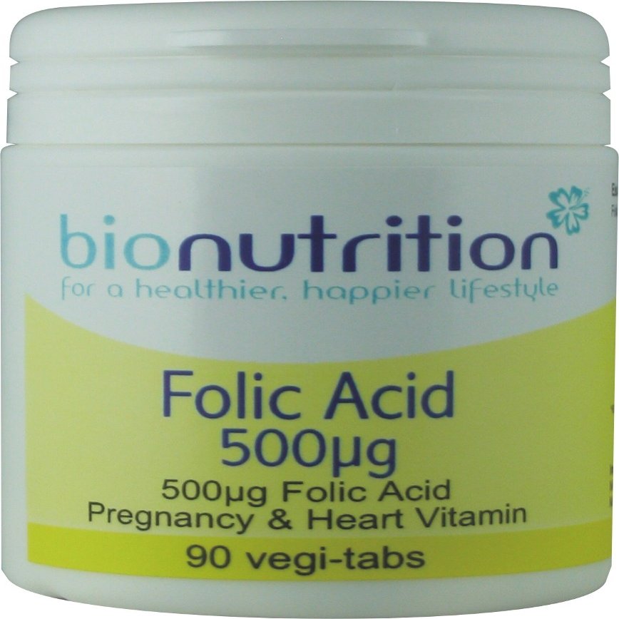 Bio Nutrition Folic Acid 500g : Women's health vitamin : 90 vegi-tabs