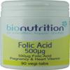 Bio Nutrition Folic Acid 500g : Women's health vitamin : 90 vegi-tabs view 1