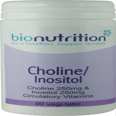 Bio Nutrition Choline 250mg / Inositol 250mg : Sleep, Mood and Memory Supplements : 90 vegi-tabs