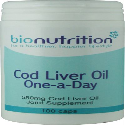 Bio Nutrition Cod Liver Oil 550mg One-A-Day : Joint Health Fish Oil : 100 caps