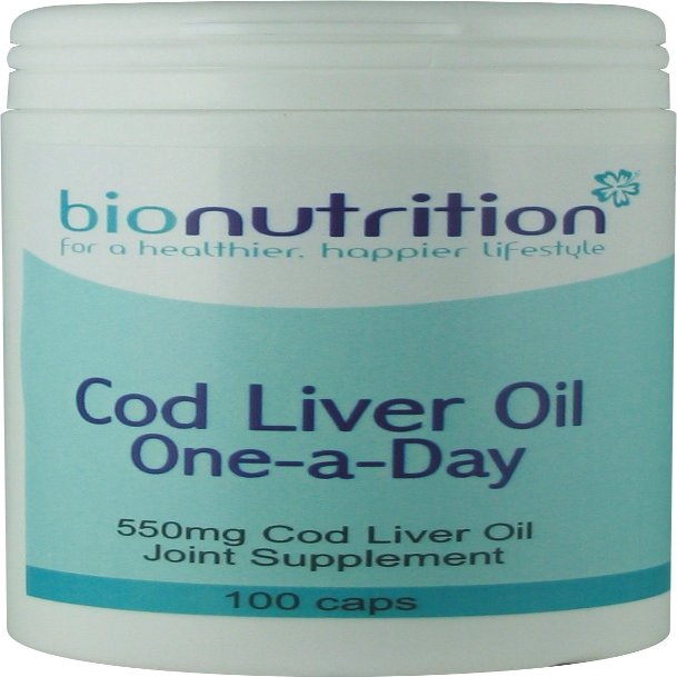 Bio Nutrition Cod Liver Oil 550mg One-A-Day : Joint Health Fish Oil : 100 caps