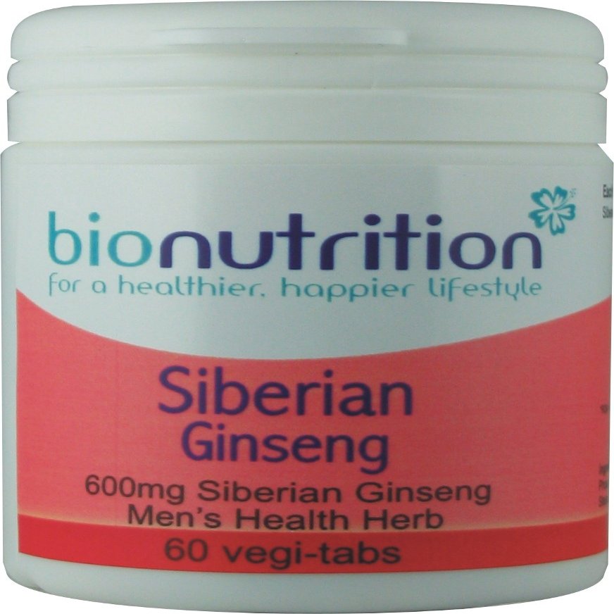 Bio Nutrition Siberian Ginseng 600mg : Men's Energy Supplement : 60 vegi-tabs