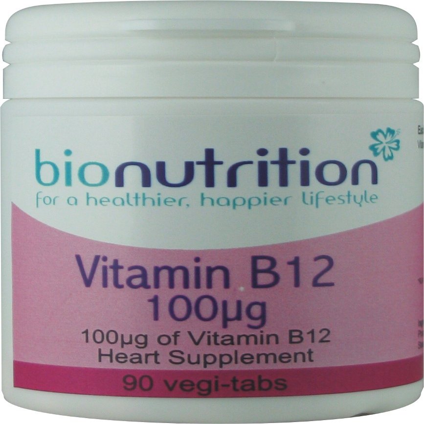 Bio Nutrition Vitamin B12 100g : Healthy heart vitamin : 90 vegi-tabs
