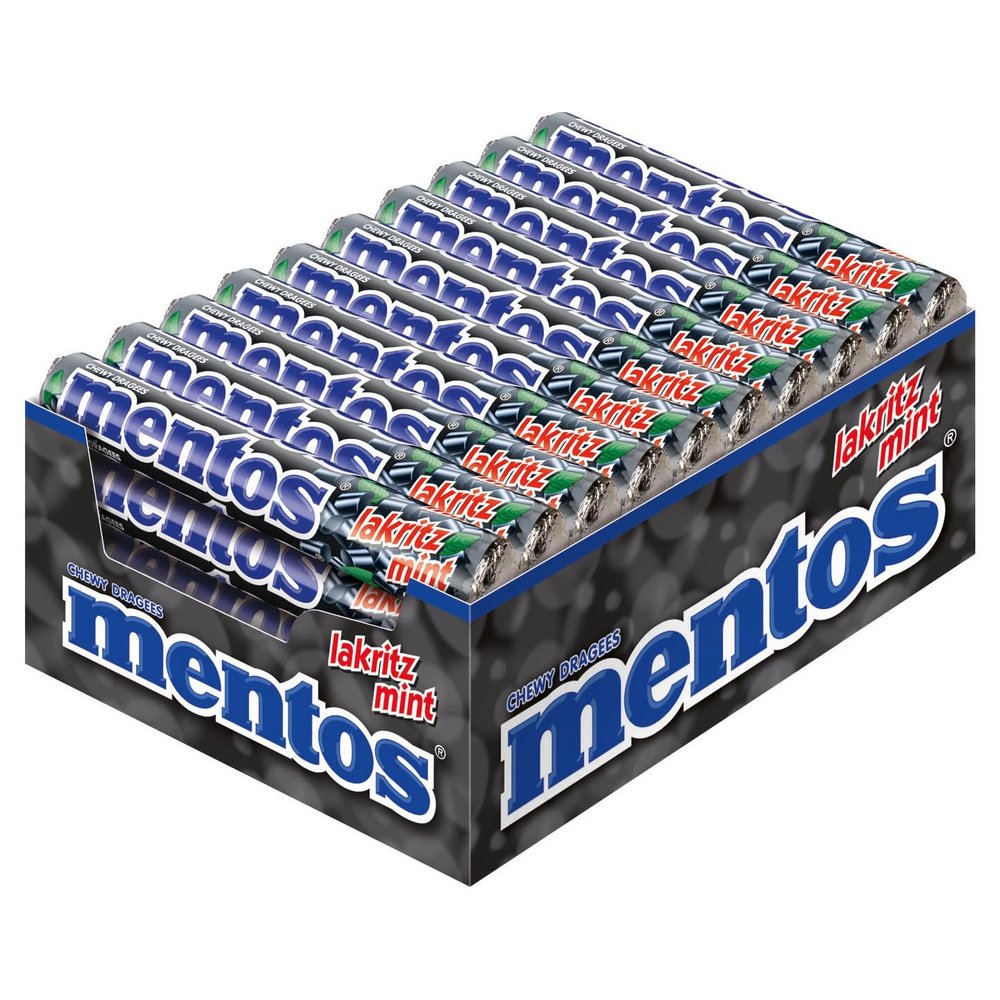 Mentos Mint Licorice 38 G, Pack of 40 (40 Roll)