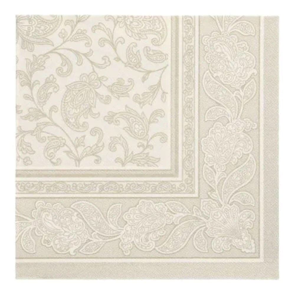 Papstar 11681 50 Serviettes ROYAL Collection 1/4 Fold 40 x 40 cm, Ornaments, Champagne