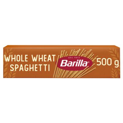 Barilla Wholegrain Spaghetti Pasta Integrale, whole durum wheat semolina pasta natural source of fibre, Pack of 10 x 500g