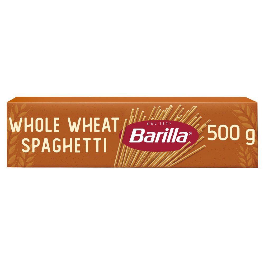 Barilla Wholegrain Spaghetti Pasta Integrale, whole durum wheat semolina pasta natural source of fibre, Pack of 10 x 500g