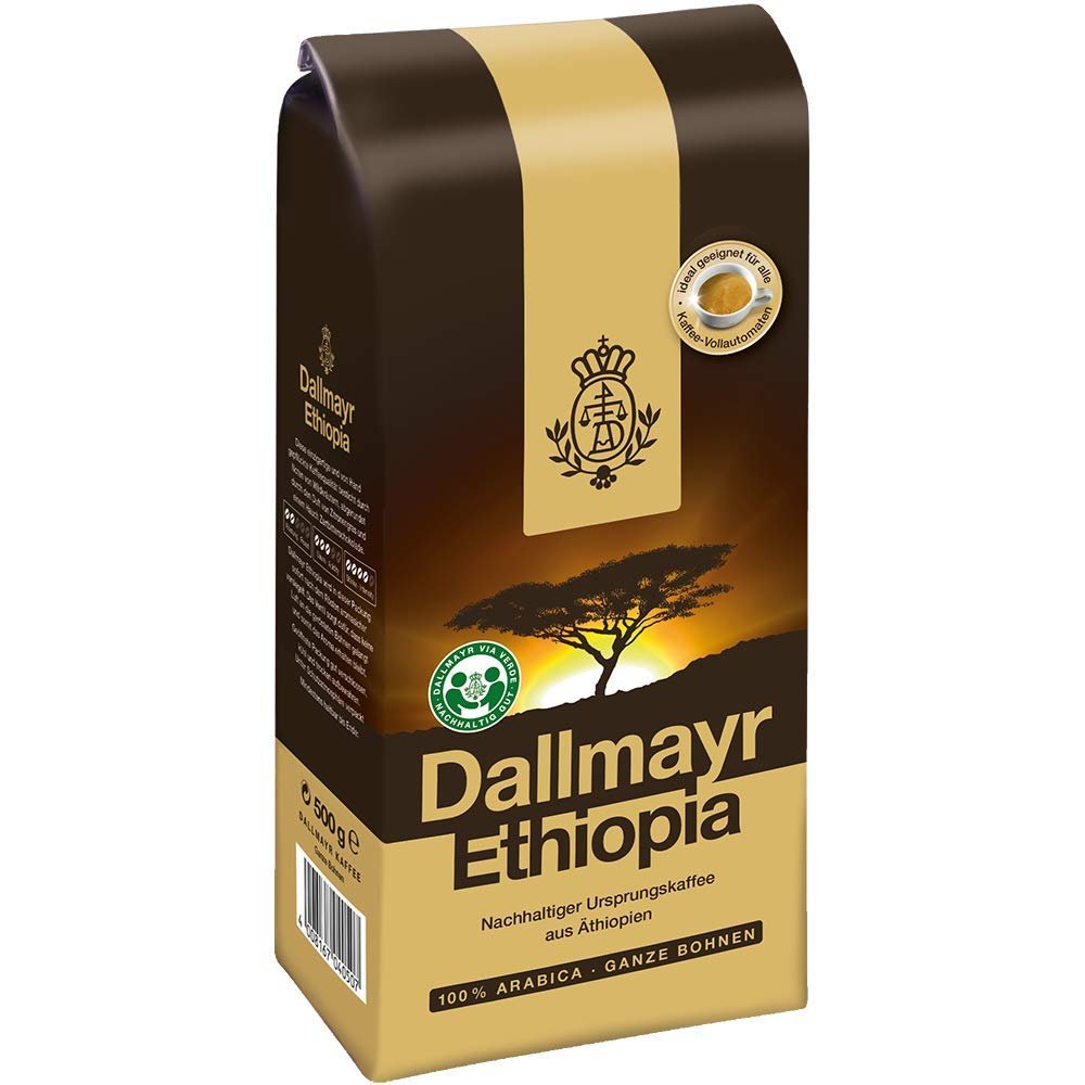 Dallmayr Ethiopia, Bohnenkaffee, Kaffee, Rstkaffee, Kaffeebohnen, 100% Arabica, 500 g