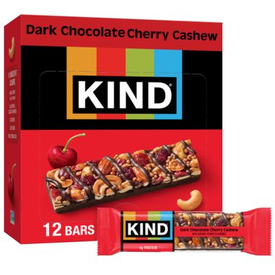 KIND PLUS, Dark Chocolate Cherry Cashew + Antioxidants, Gluten Free Bars (Pack of 12)