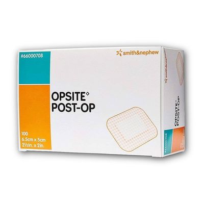 Smith & Nephew SJ66000708 Opsite Post-Op Dressing with Pad, 6.5cm x 5cm, Pack of 100