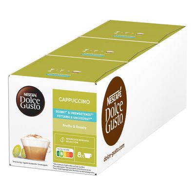NESCAFE Dolce Gusto Skinny Cappuccino, Pack of 3 (Total 48 Capsules, 24 Servings)