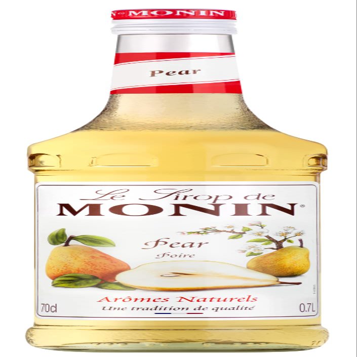 MONIN Premium Pear Syrup 700ml for Cocktails and Mocktails. Vegan-Friendly, Allergen-Free, 100% Natural Flavours and Colourings