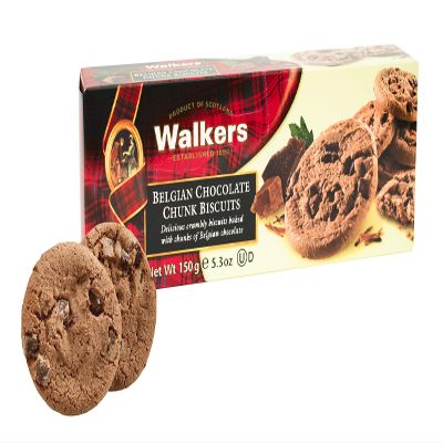 Walkers Belgian Chocolate Chunk Biscuits, Scottish biscuits with chocolate, 150g