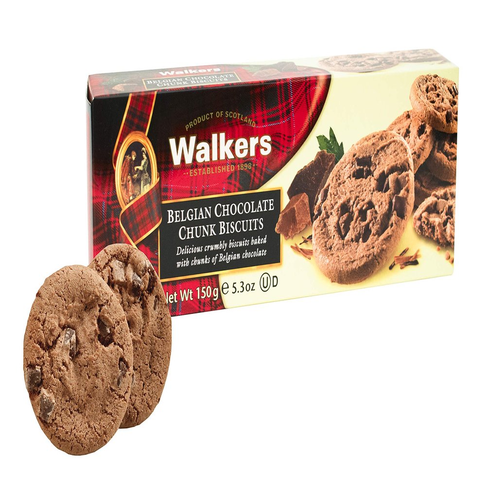 Walkers Belgian Chocolate Chunk Biscuits, Scottish biscuits with chocolate, 150g