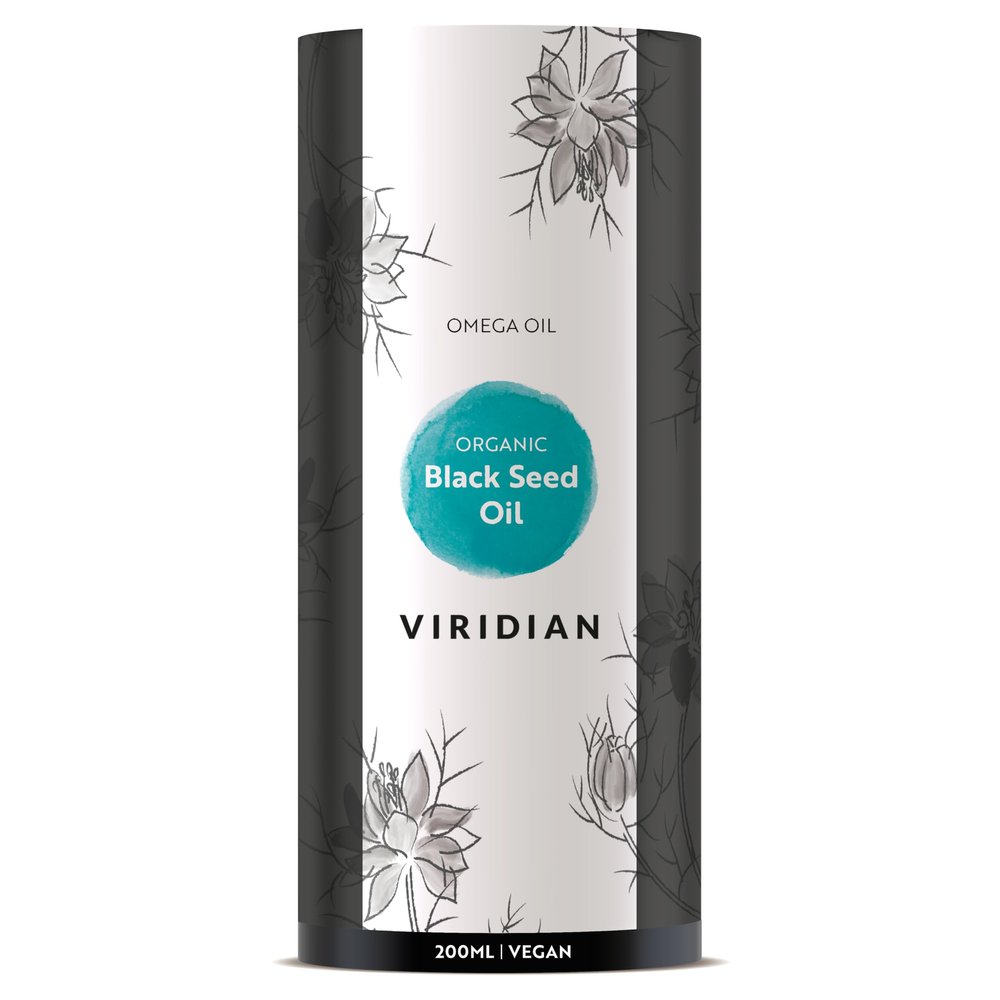 Viridian - 100% Organic Black Seed Oil  200ml | Certified Organic Nigella Sativa Oil | First Cold-Pressed, Solvent-Free, Nitrogen-Sealed & Packaged in Amber Glass | Vegan & 100% Active Ingredients